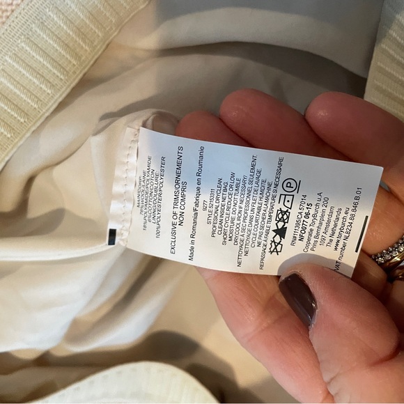 Tory Burch Cream and Black Textured Pencil Skirt Large Knit elastic waist - Picture 2 of 6